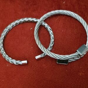 & Other Stories Silver Braided Bracelets